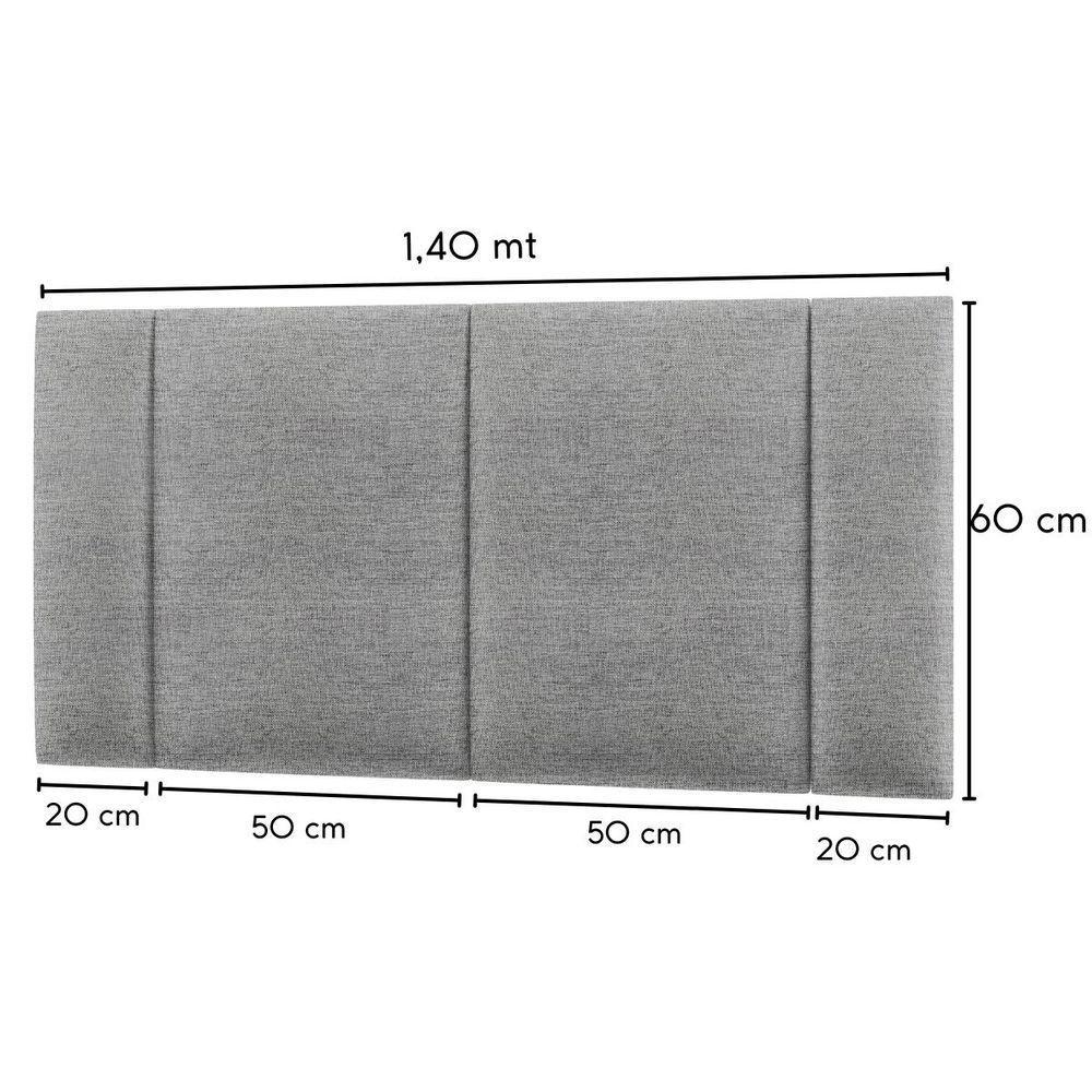 Cabeceira Estofada Iluminação Led Cama Box Casal 140 Cm linho Cinza - 8