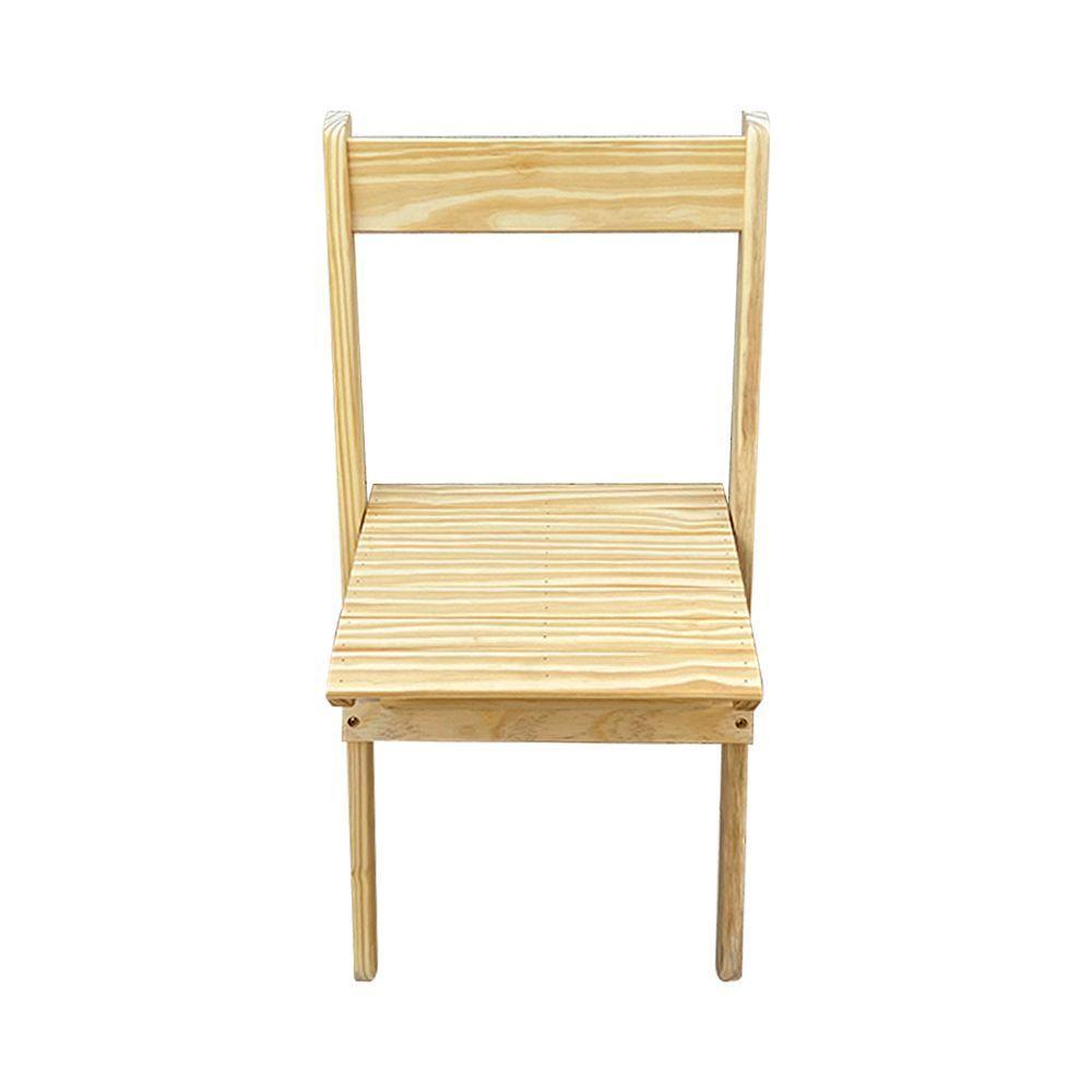 Kit 10 Cadeiras Dobraveis Madeira Padrão Sem Pintura Crua - Cor: Marrom - 4