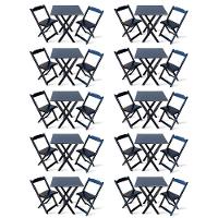 Kit De 10 Conjuntos De Mesa Dobrável 60x60 Com 2 Cadeiras Preto - Cor: Preto - 1