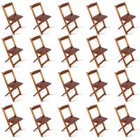 Kit De 10 Conjuntos De Mesa Dobrável 70x70 Com 2 Cadeiras Imbuia - Cor: Marrom - 6