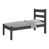 Cama De Solteiro Madeira Maciça Com Colchão Incluso Multimóveis Preto - 5