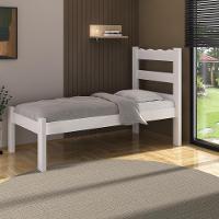 Cama De Solteiro Madeira Maciça Para Colchão 78-88x188cm Multimóveis Branco - 1