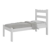 Cama De Solteiro Madeira Maciça Para Colchão 78-88x188cm Multimóveis Branco