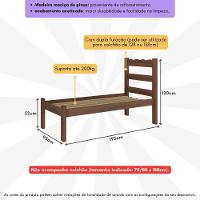 Cama De Solteiro Madeira Maciça Para Colchão 78-88x188cm Multimóveis Imbuia