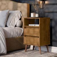 Kit 2 Mesa De Cabeceira Roma Quarto Com 2 Gavetas Freijo - 2