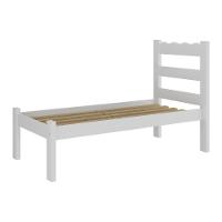 Cama De Solteiro Madeira Maciça Com Colchão Incluso Multimóveis Branco - 5