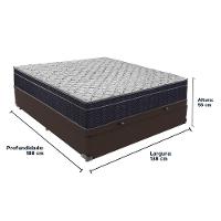 Conjunto Cama Marrom Casal Box Com Baú E Colchão Airtech D45. - 2