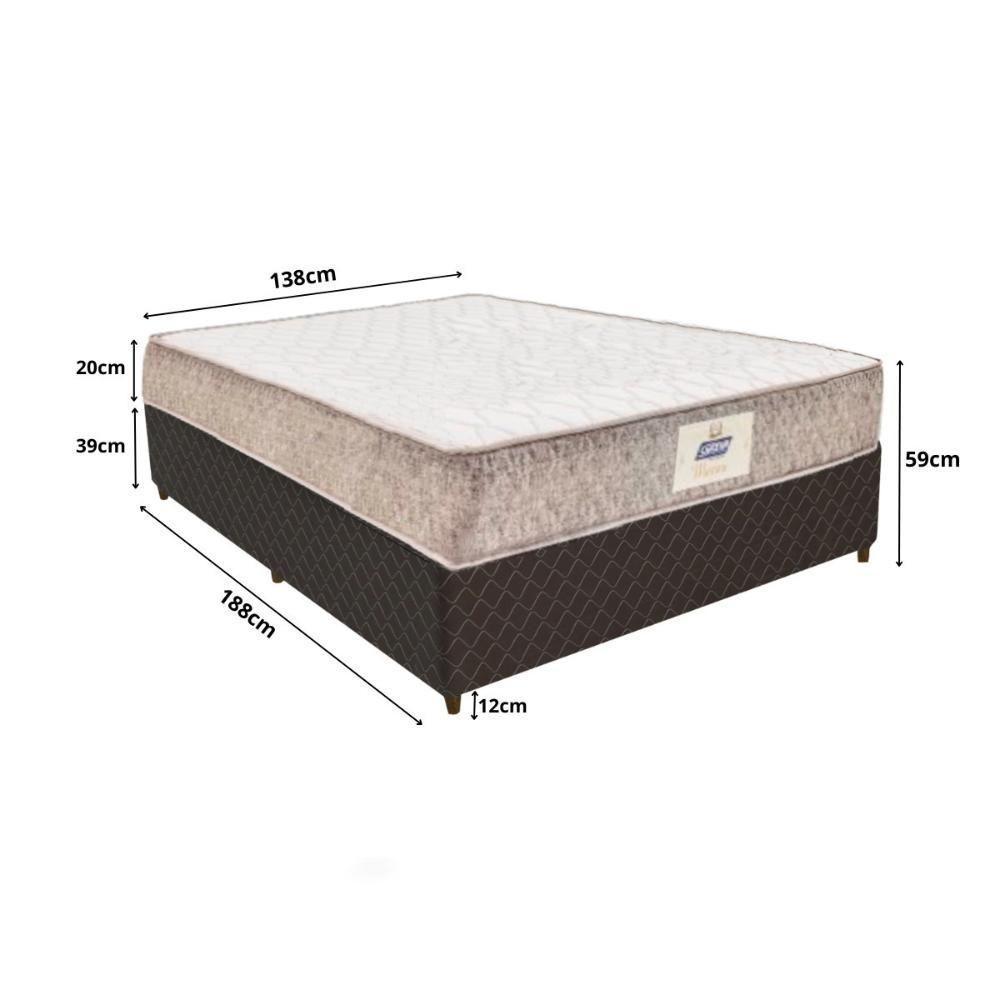 Base Box Cama Casal Com Colchão (138x59x188) Gazin Cr35222 Natural marrom - 4