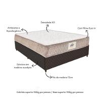 Base Box Cama Casal Com Colchão (138x59x188) Gazin Cr35222 Natural marrom - 5