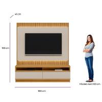 Rack Com Painel Modulado Para Tv Até 70 Polegadas Ripado Paulina Tauari/off White Fosco - 7