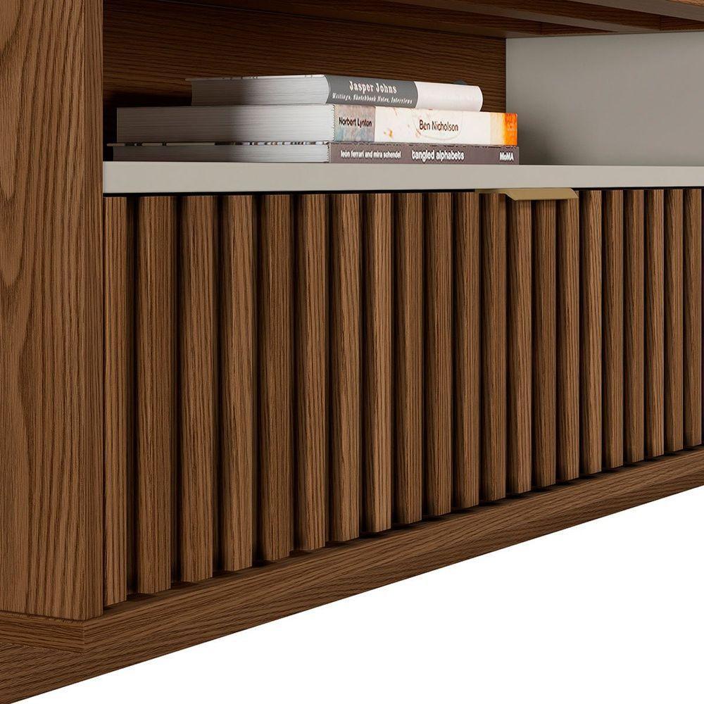 Painel Para Tv Até 65\" Ripado 2 Portas Com Nicho Marianne Freijo/off White - 8