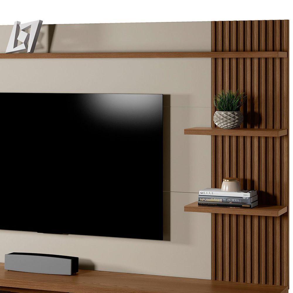 Painel Para Tv Até 65\" Ripado 2 Portas Com Nicho Marianne Freijo/off White - 10