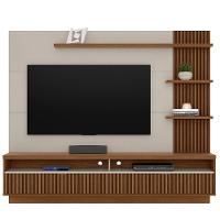 Painel Para Tv Até 65\" Ripado 2 Portas Com Nicho Marianne Freijo/off White - 1
