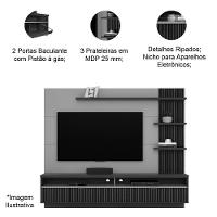 Painel Para Tv Até 65\" Ripado 2 Portas Com Nicho Marianne Freijo/off White - 3
