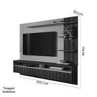 Painel Para Tv Até 65\" Ripado 2 Portas Com Nicho Marianne Freijo/off White