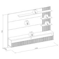 Painel Para Tv Até 65\" Ripado 2 Portas Com Nicho Marianne Freijo/off White - 6