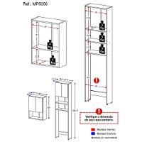 Kit Armário Lavanderia E Banheiro Para Vaso Sanitário Multimóveis Mp5056 Branco Branco - 3