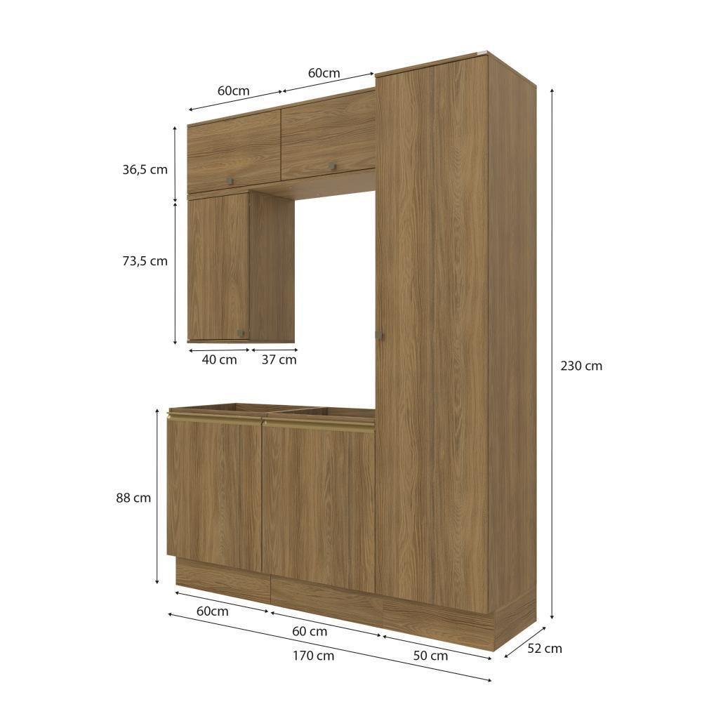 Conjunto Para Banheiro Kappesberg Celeste 6 Peças Nogueira 170cm - 2