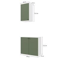 Conjunto Para Banheiro Com Aéreo Kappesberg Celeste 2 Peças Branco/verde 80cm - 2