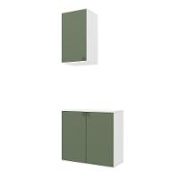 Conjunto Para Banheiro Com Aéreo Kappesberg Celeste 2 Peças Branco/verde 80cm - 4
