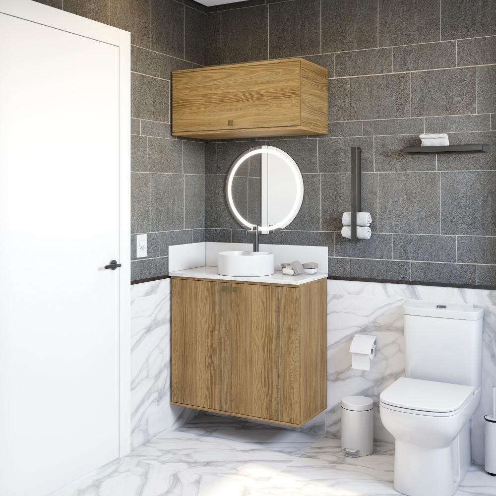 Conjunto Para Banheiro Com Basculante Kappesberg Celeste 2 Peças Nogueira 80cm - 1