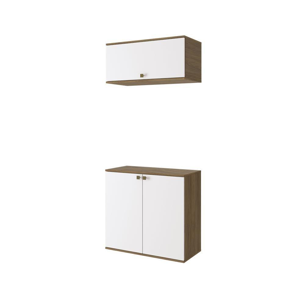 Conjunto Para Banheiro Com Basculante Kappesberg Celeste 2 Peças Nogueira/branco 80cm - 4