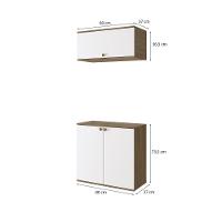 Conjunto Para Banheiro Com Basculante Kappesberg Celeste 2 Peças Nogueira/branco 80cm - 2