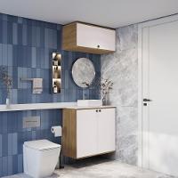 Conjunto Para Banheiro Com Basculante Kappesberg Celeste 2 Peças Nogueira/branco 80cm - 5