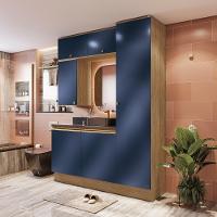 Conjunto Para Banheiro Kappesberg Celeste 6 Peças Nogueira/azul 170cm - 1