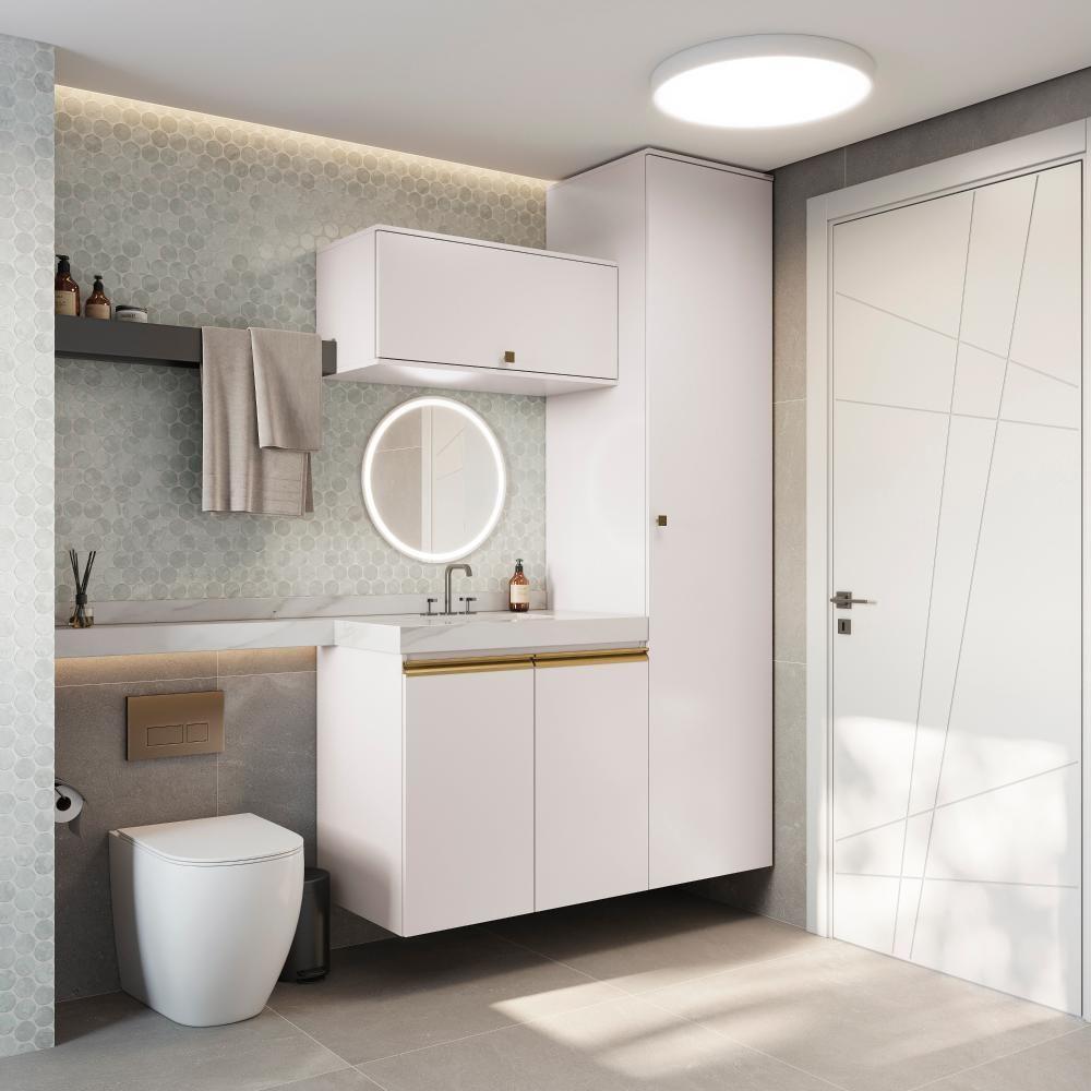 Conjunto Para Banheiro Kappesberg Celeste 3 Peças Branco 130cm - 1