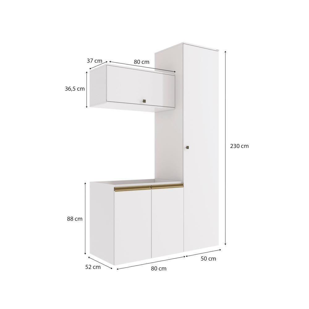 Conjunto Para Banheiro Kappesberg Celeste 3 Peças Branco 130cm - 2
