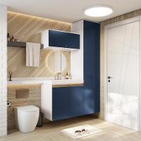 Conjunto Para Banheiro Kappesberg Celeste 3 Peças Branco/azul 130cm - 1