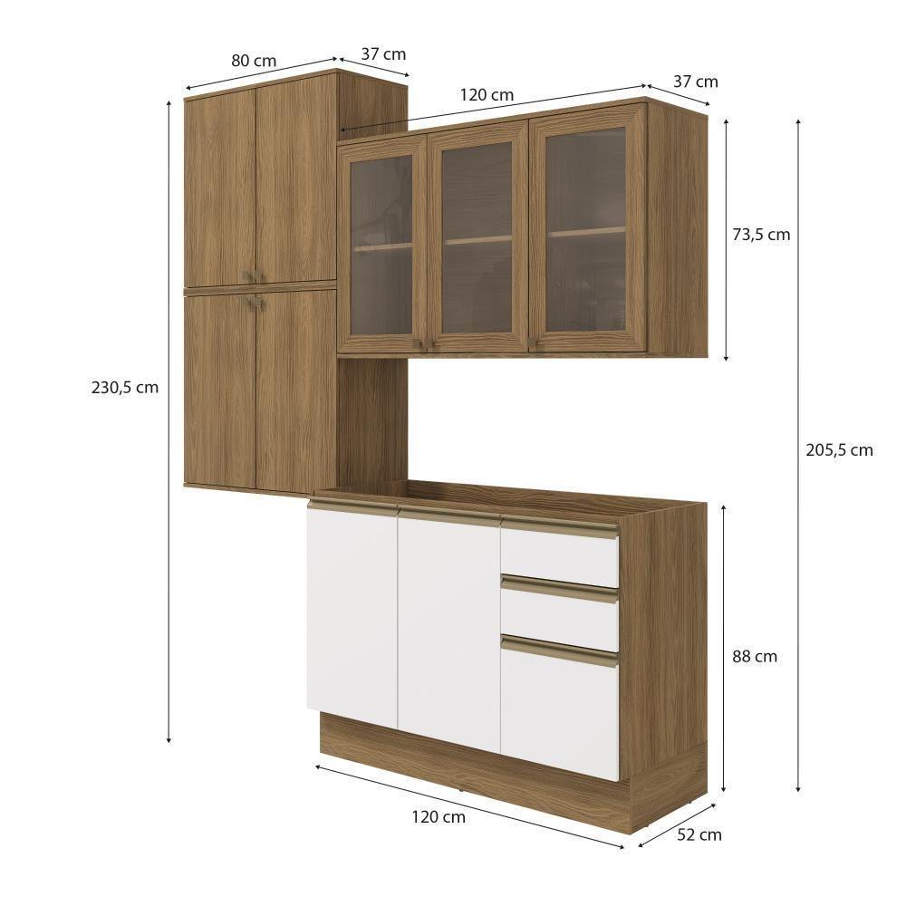 Conjunto Para Banheiro Kappesberg Celeste 4 Peças Nogueira/branco 200cm - 2