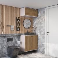 Conjunto Para Banheiro Com Basculante Kappesberg Celeste 2 Peças Branco/nogueira 80cm - 5