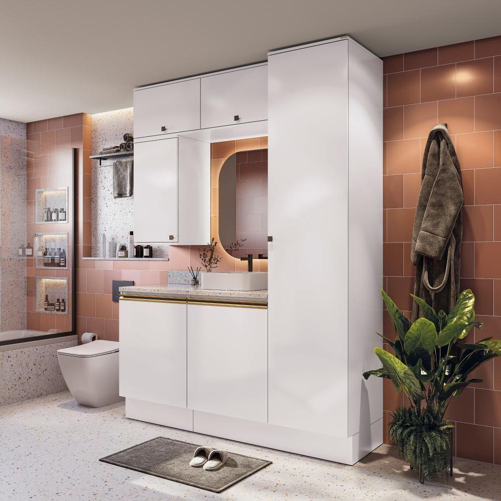 Conjunto Para Banheiro Kappesberg Celeste 6 Peças Branco 170cm - 1