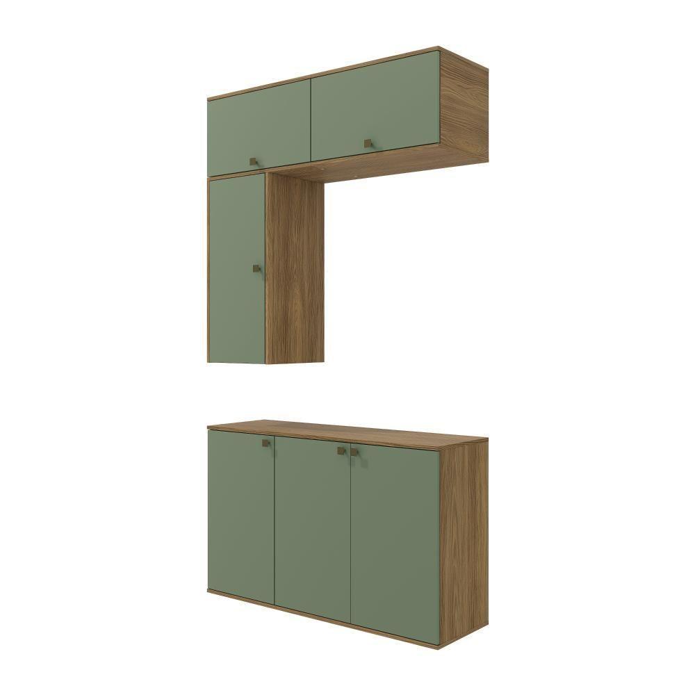 Conjunto Para Banheiro Kappesberg Celeste 4 Peças Nogueira/verde 120cm - 4