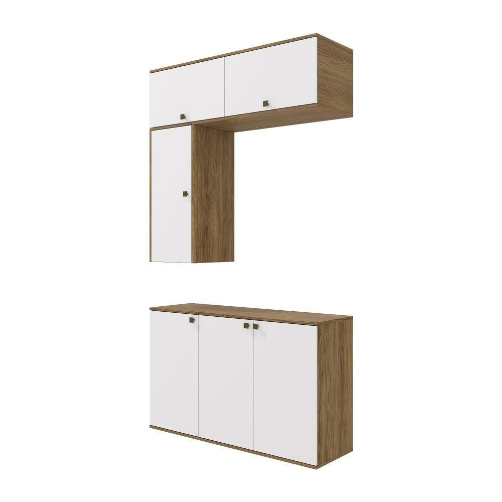 Conjunto Para Banheiro Kappesberg Celeste 4 Peças Nogueira/branco 120cm - 4