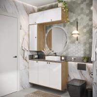 Conjunto Para Banheiro Kappesberg Celeste 4 Peças Nogueira/branco 120cm - 1