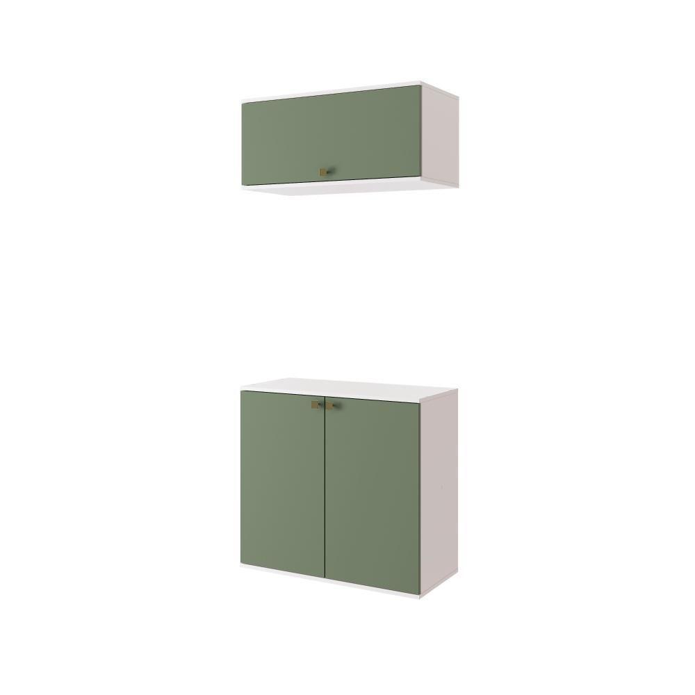Conjunto Para Banheiro Com Basculante Kappesberg Celeste 2 Peças Branco/verde 80cm - 5