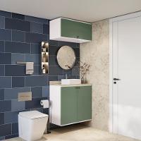 Conjunto Para Banheiro Com Basculante Kappesberg Celeste 2 Peças Branco/verde 80cm - 2