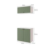 Conjunto Para Banheiro Com Basculante Kappesberg Celeste 2 Peças Branco/verde 80cm - 3