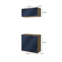 Conjunto Para Banheiro Com Basculante Kappesberg Celeste 2 Peças Nogueira/azul 80cm - 2