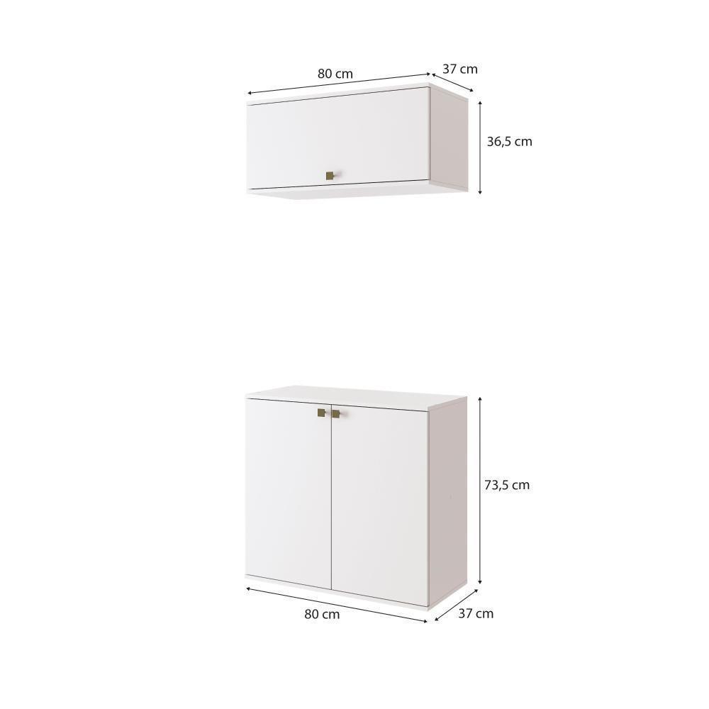 Conjunto Para Banheiro Com Basculante Kappesberg Celeste 2 Peças Branco 80cm - 2