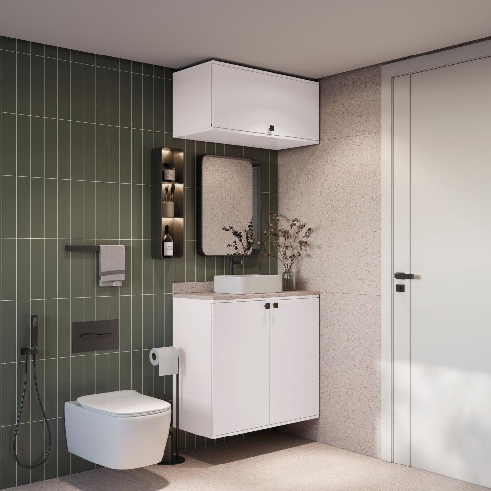 Conjunto Para Banheiro Com Basculante Kappesberg Celeste 2 Peças Branco 80cm - 5