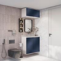 Conjunto Para Banheiro Com Basculante Kappesberg Celeste 2 Peças Branco/azul 80cm - 5