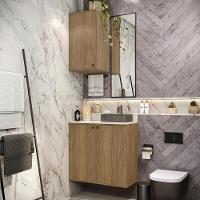 Conjunto Para Banheiro Com Aéreo Kappesberg Celeste 2 Peças Nogueria 80cm - 1