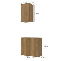 Conjunto Para Banheiro Com Aéreo Kappesberg Celeste 2 Peças Nogueria 80cm - 2