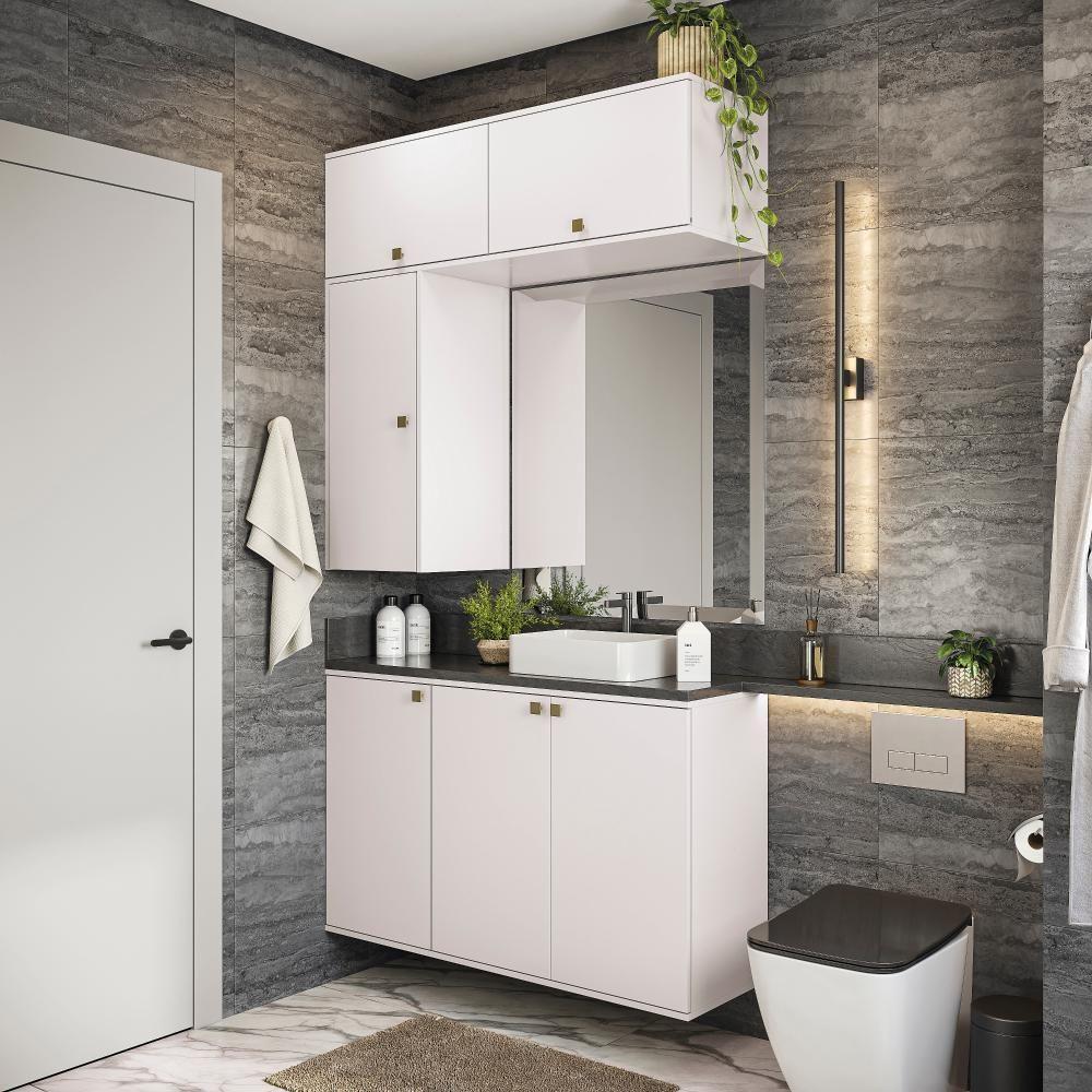 Conjunto Para Banheiro Kappesberg Celeste 4 Peças Branco 120cm - 1