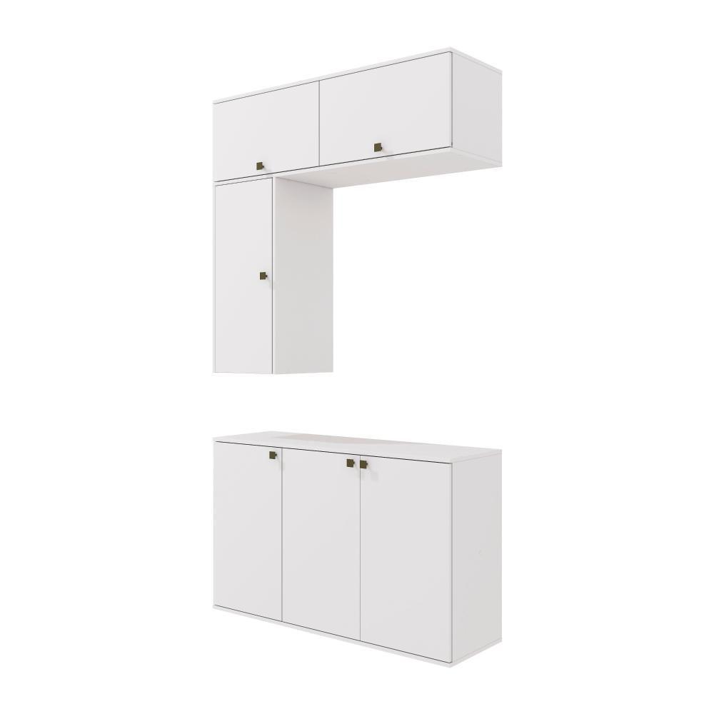 Conjunto Para Banheiro Kappesberg Celeste 4 Peças Branco 120cm - 4