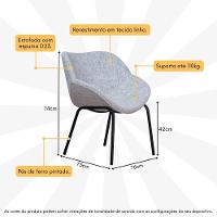 Poltrona Decorativa Com Pés De Ferro Multimóveis Cr7013 Cinza Cinza